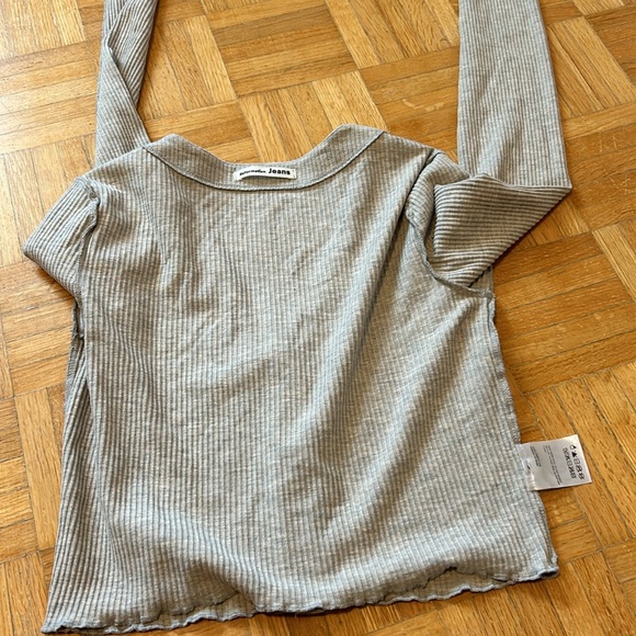 Reformation Light Gray Ribbed Crop Top - Picture 8 of 11